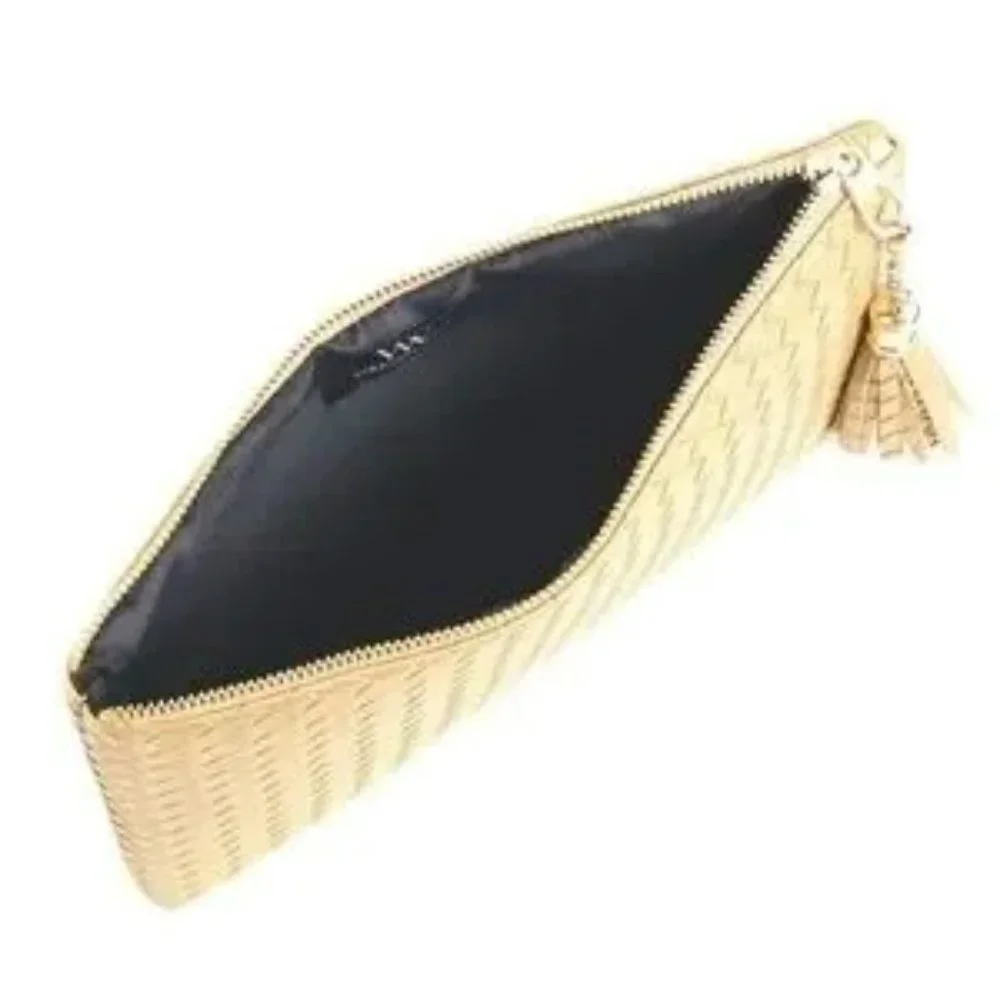 Virginia Wolf Mimi Woven Vegan Leather Metallic Clutch - Picture 3 of 4